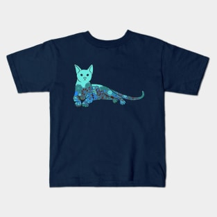Artistic Colorful Cat Kids T-Shirt